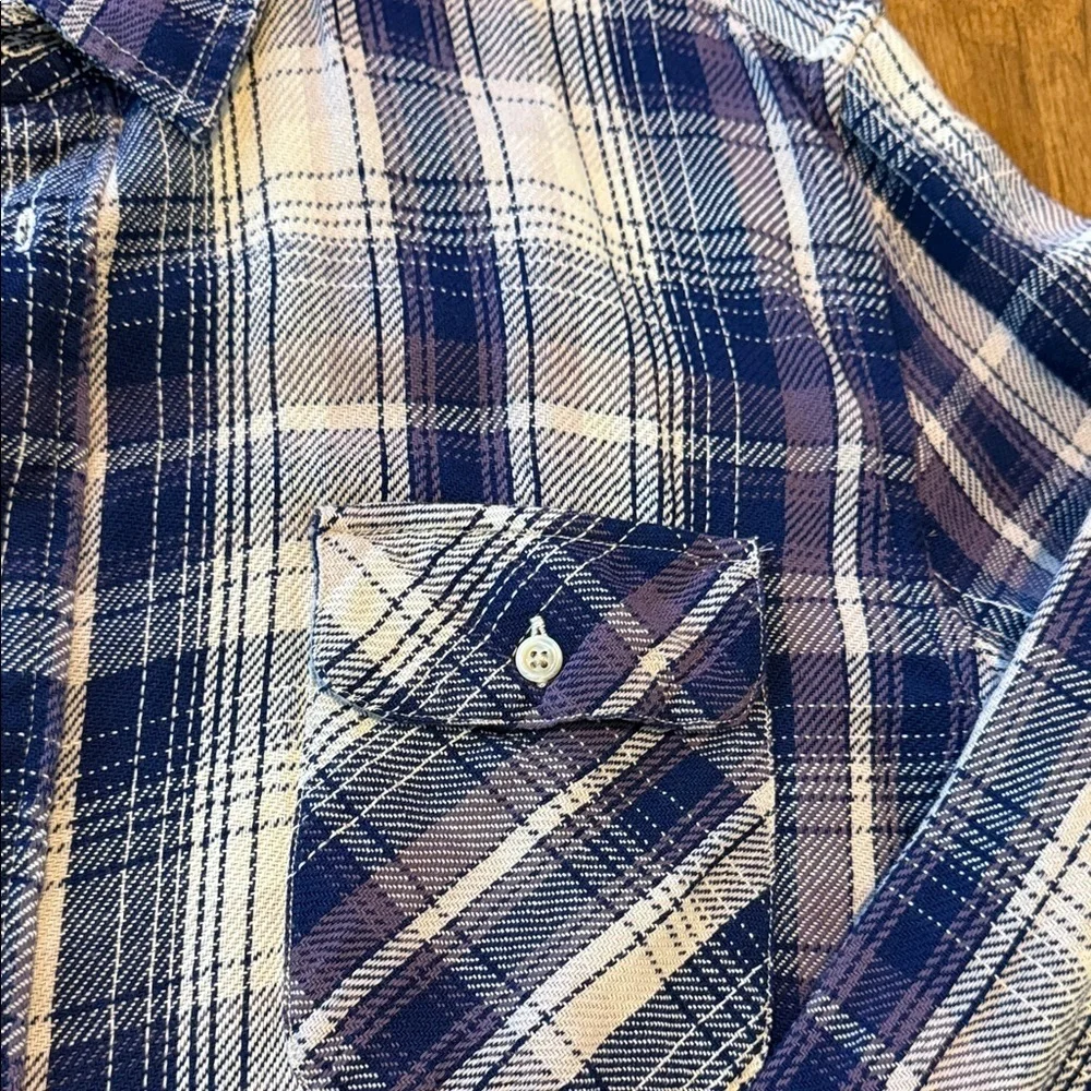 Levi's Blue and Purple Plaid Men's Shirt